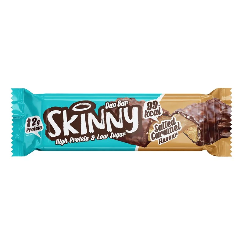 (Rea, bäst före, december 2023) Salted Caramel Skinny Smak Skinny High Protein Low Sugar Duo Bar