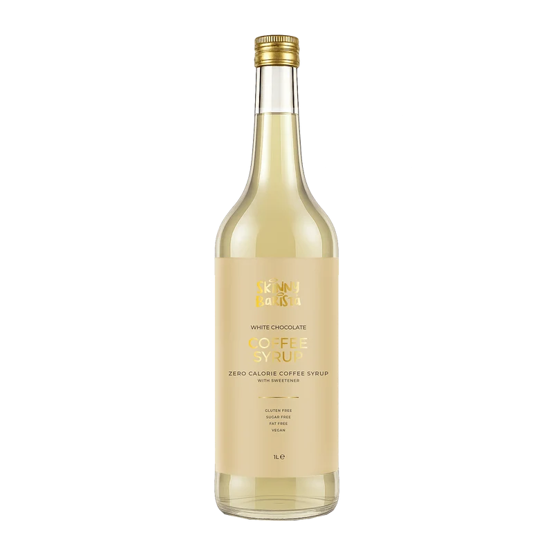 Premium Skinny Barista Kaffesirap med Vit Chokladsmak - 1 Liter