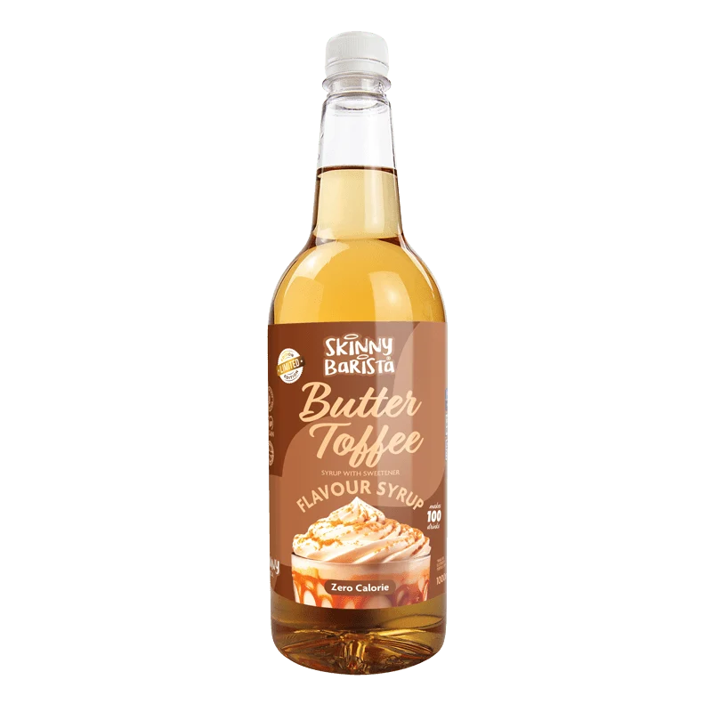 Skinny Barista Butter Toffee Flavor Sirap - Sockerfri Skinny Coffee Sirap - 1 liter (Limited Edition)