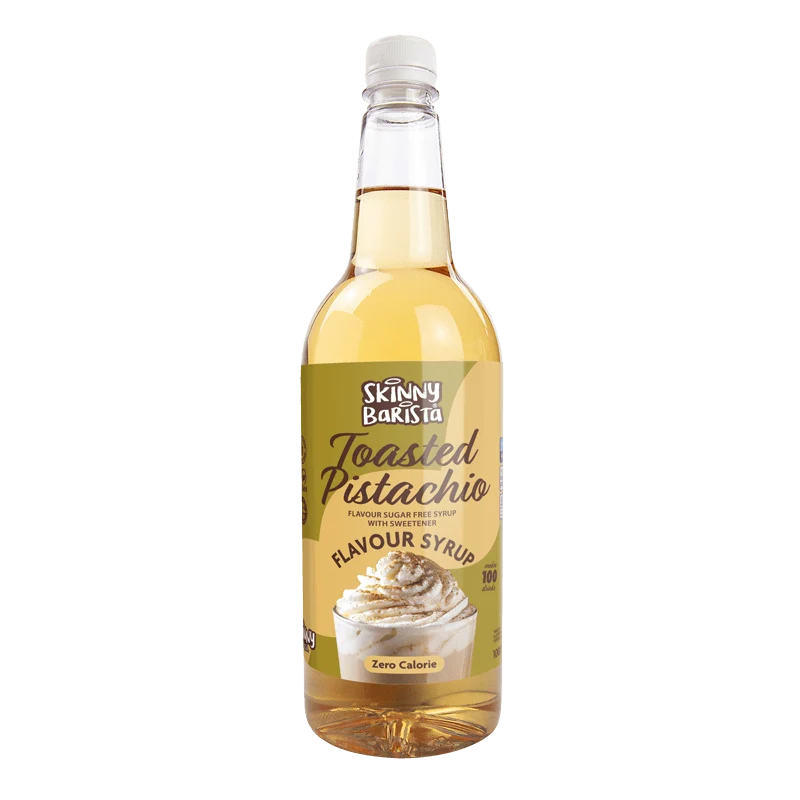 Skinny Barista Rostad Pistage Smaksatt Sirap - Noll Kalori Sockerfritt Skinny Coffee - 1 Liter (Begränsad Upplaga)