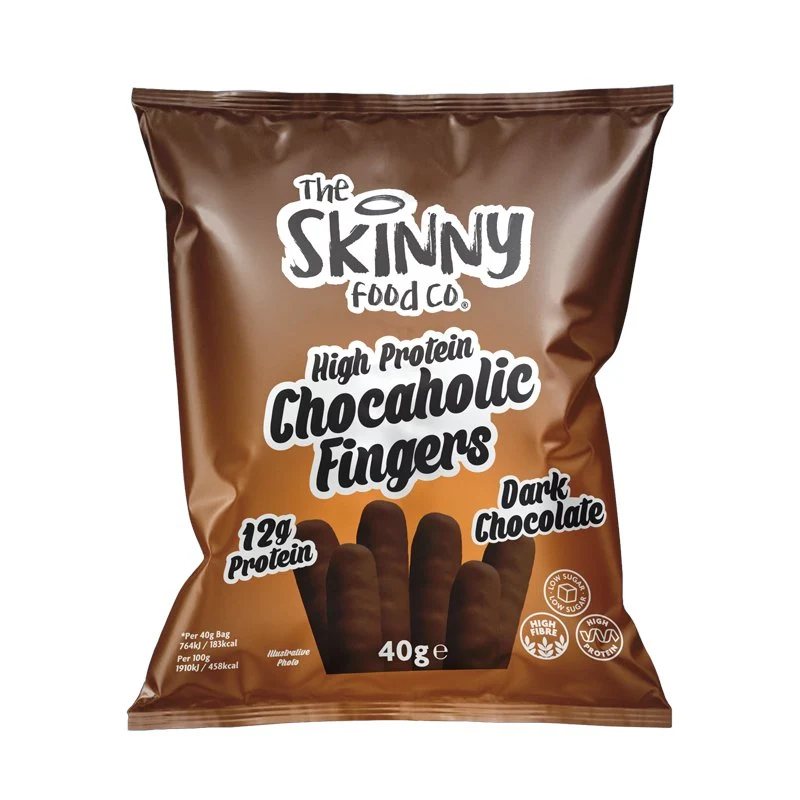 Skinny High Protein Chocaholic Dark Hasselnut Chocolate Fingers 40g
