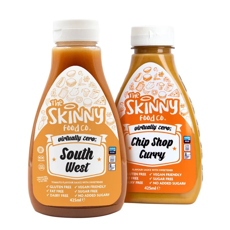 Chip Shop Curry & South West Praktiskt taget noll Sockerfri Skinny Sauce - 425ml