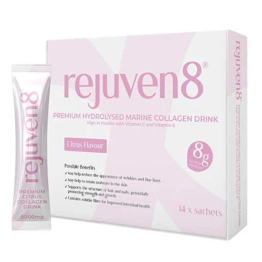 Rejuven8 Premium Hydrolysed Marine Liquid Collagen Drink 8000mg, 14 påsar 14 x 30 ml (14 dagars leverans)