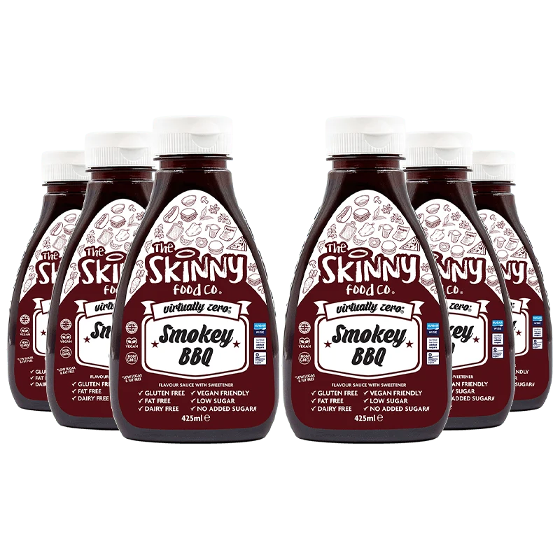 Fodral Smokey BBQ Virtually Zero© Calorie Skinny Sauce - 425ml x 6 enheter