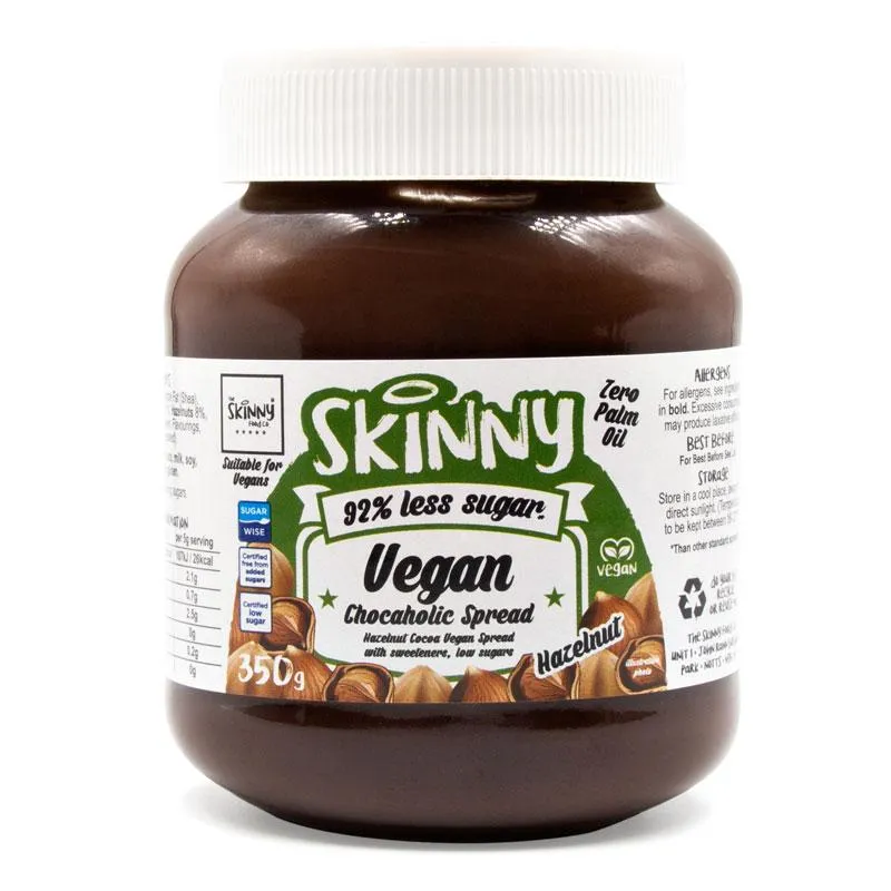 Vegansk chokladpålägg - pålägg med låg sockerhalt av hasselnöt - 350g