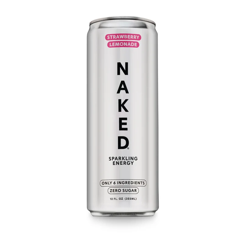 Strawberry Lemonade Naked Sparkling Energy | Clean Energy Drink - 12 Cans