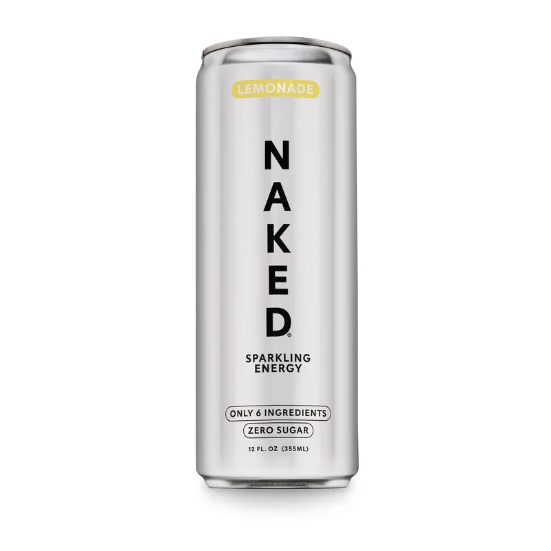 Lemonade Naked Sparkling Energy | Clean Energy Drink - 12 Cans