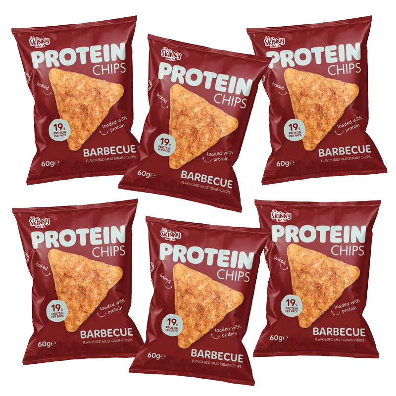 Skinny Protein Chips BBQ Flavor Multibuy 6 x 60 g (19 g protein per förpackning)
