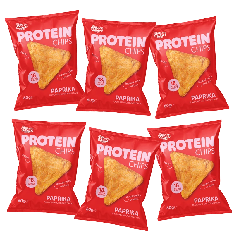 Skinny Protein Chips Paprika Flavor Multibuy 6 x 60g (18g protein per förpackning)