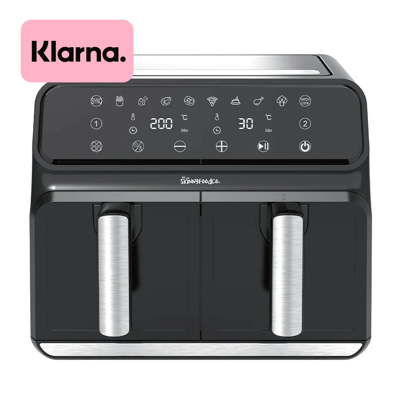 Skinny Food Co Black Dual Zone Air Fryer 8 liter (gratis Digital Air Fryer receptbok) - Ninja Alternative