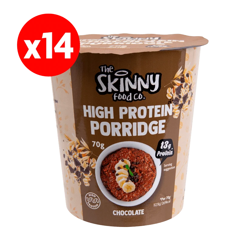 Mager proteinrik gröt i bägare 14 x 70 g - 14 g protein (3 smaker att välja mellan)