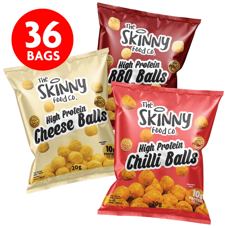 Tunna proteinbollar 36 x 20 g (alla 3 smaker x 12)