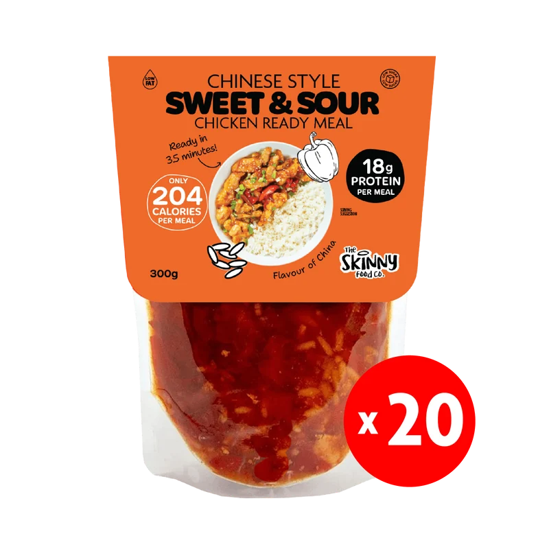 20 x Mager kinesisk sötsur kyckling 207 kalorier färdigrätt - 300 g