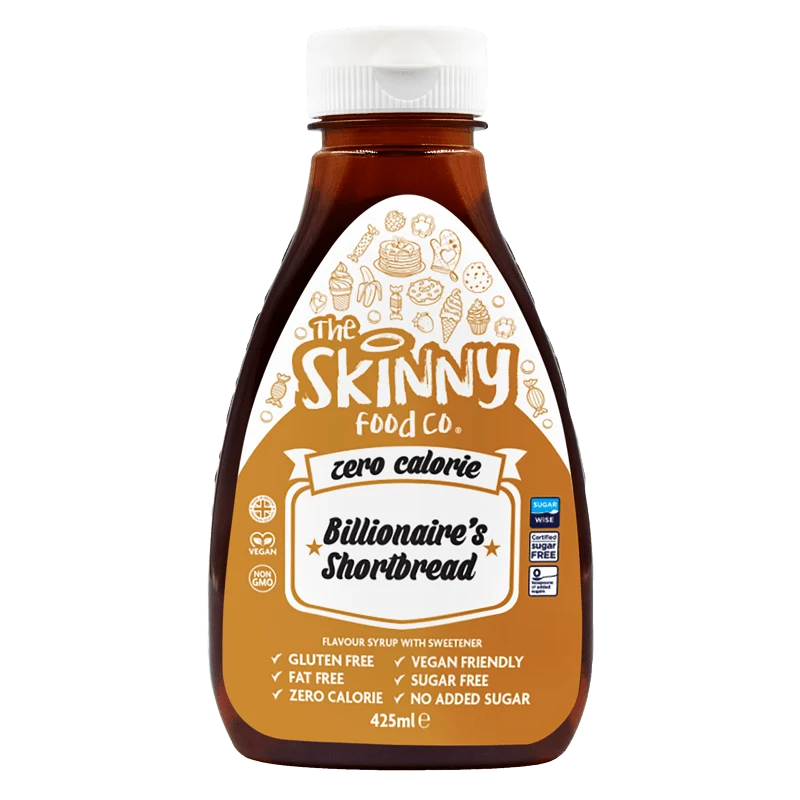 Billionaire Shortbread Flavor Zero Calorie Sockerfri Skinny Sirap - 425ml