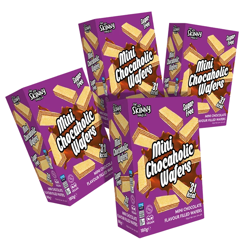 Skinny Mini Chocaholic Wafers 180g x 4 Box Bundle
