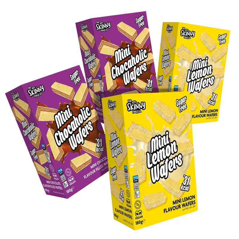Skinny Mini Chocaholic + Citronwafers 180g 4 Box blandad smakbunt