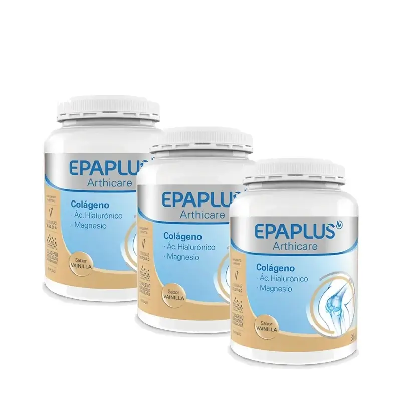 Epaplus Arthicare Colagénio com Sabor a Baunilha, sem silício, 30 dias, 325 g, embalagem de 3