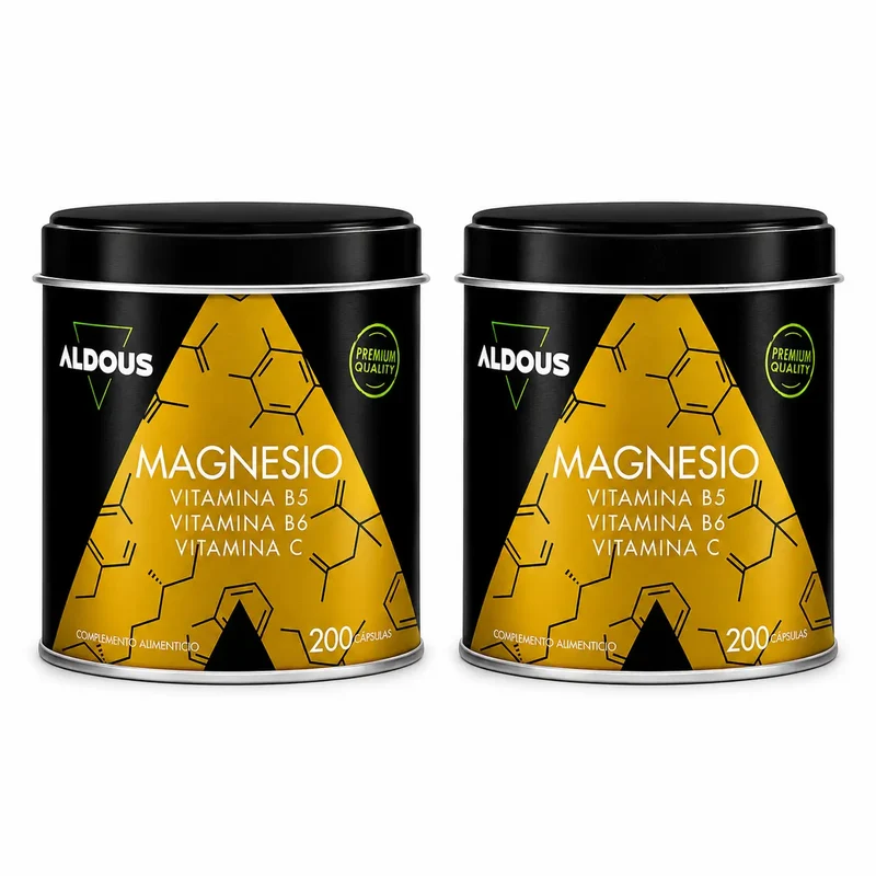Aldous Labs Suplemento Alimentar Magnésio com Vitamina C, B5 e B6 , 200 Cápsulas , embalagem 2