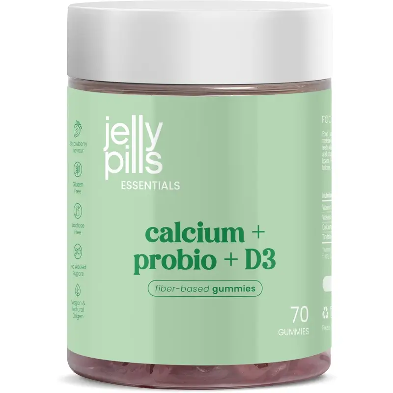 Jelly Pills Caclium+D3+K2+Propbio Morango, 70 unidades