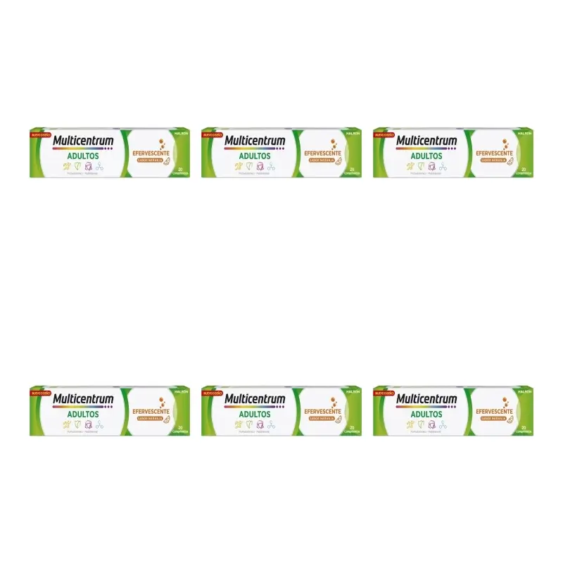 Multicentrum Effervescent Multivitamin Food Supplement for Adults, 6 x 20 tablets
