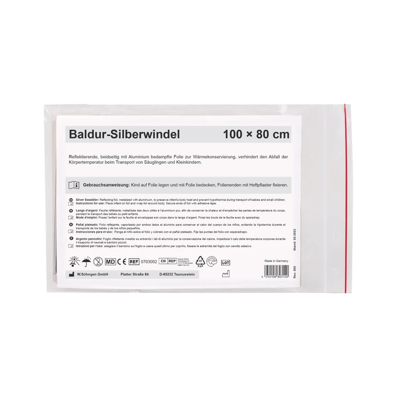 Baldur silverblöja 1 m x 80 cm | Förpackning (1 st)