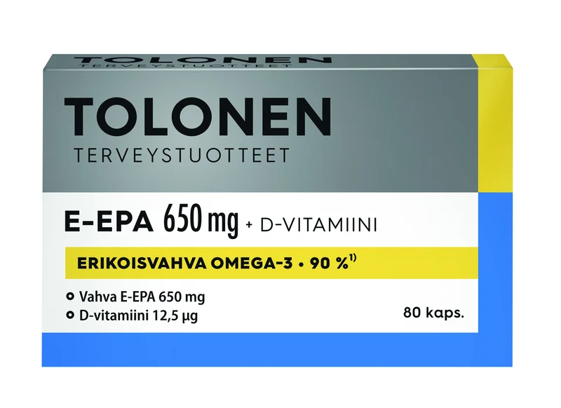 E-EPA Omega-3 + D-vitamin, 650 mg, 80 kaps