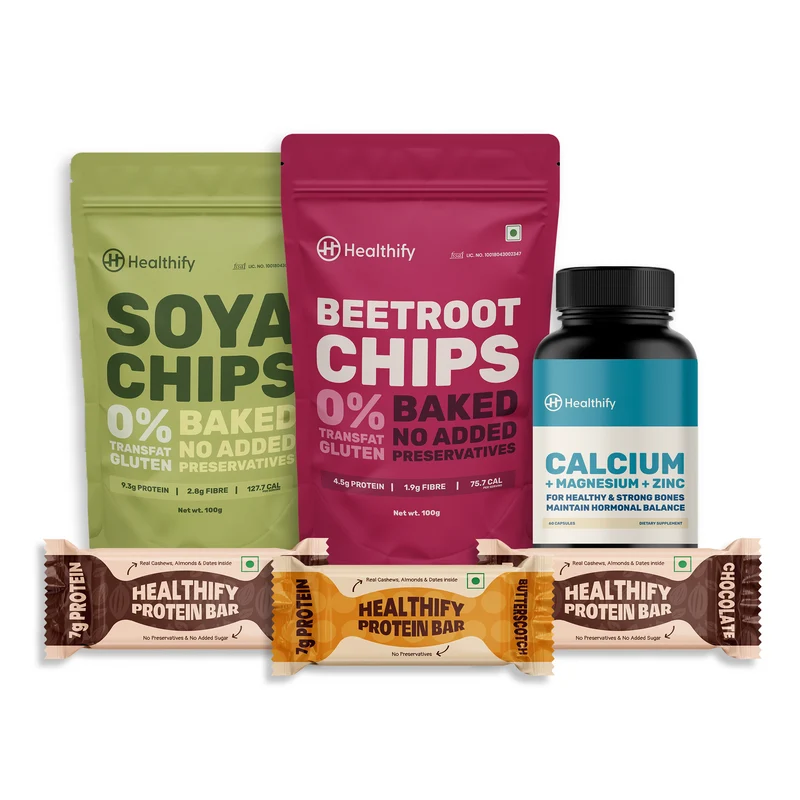 Healthify Premium Wellness Pack – Protein Bars, Healthy Chips & Supplement