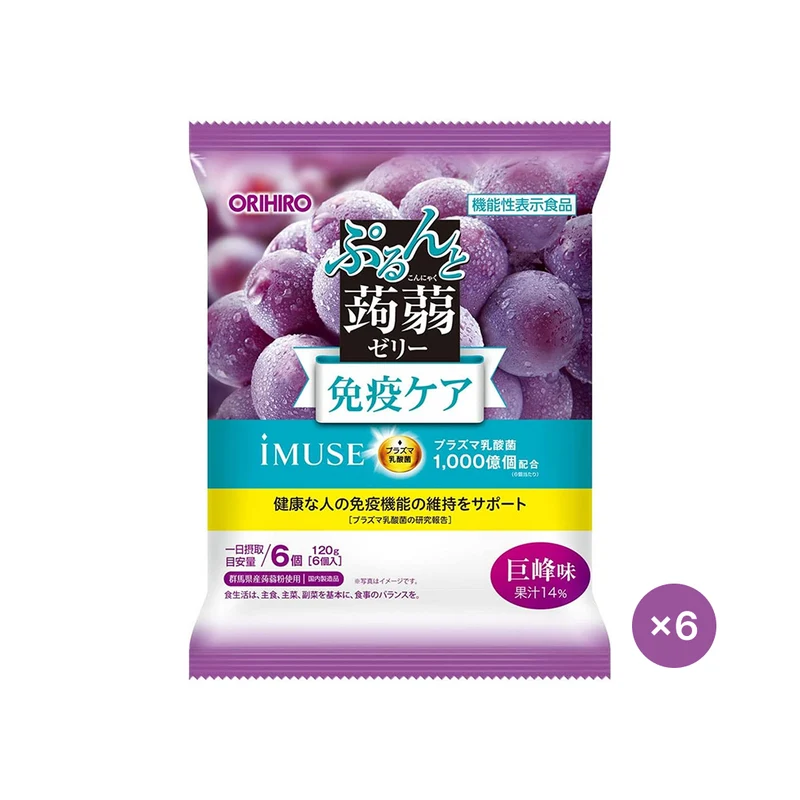 Konnyaku Jelly Immune Support Snack with Plasma Lactic Acid Bacteria (6-Pack, 36 jellies)