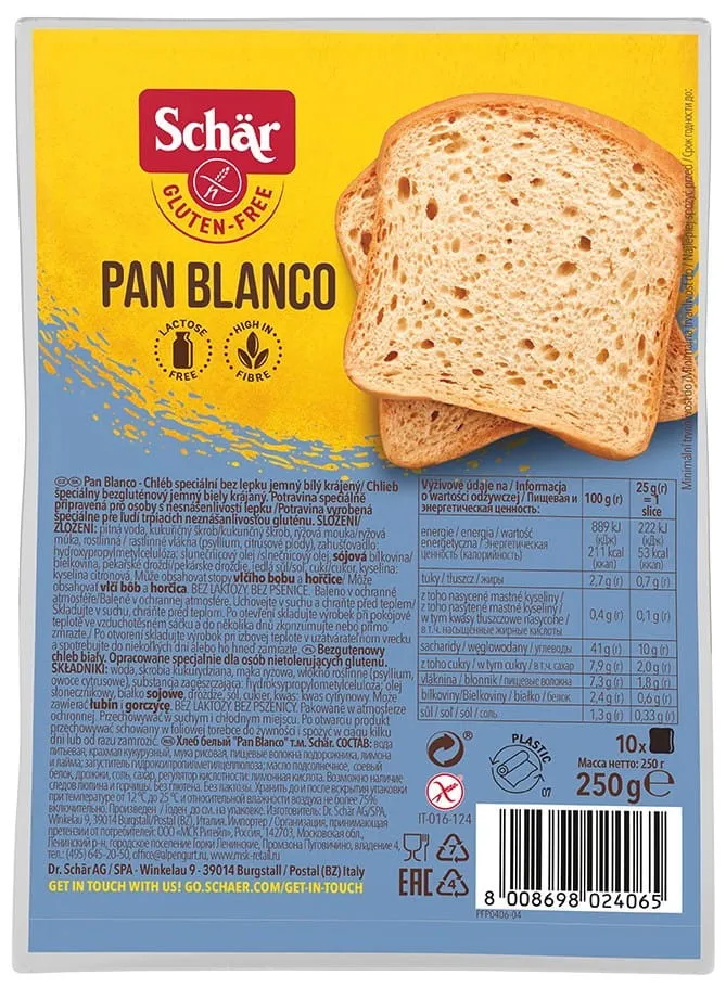 „Pan Blanco“ – glutenfreies Weißbrot, 250 g, Schar MHD: 11-2026