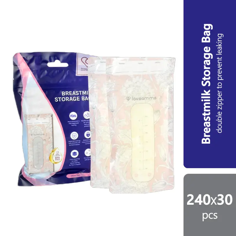 LoveAmme Breastmilk Storage Bags 8oz/240ml (5s/30s)
