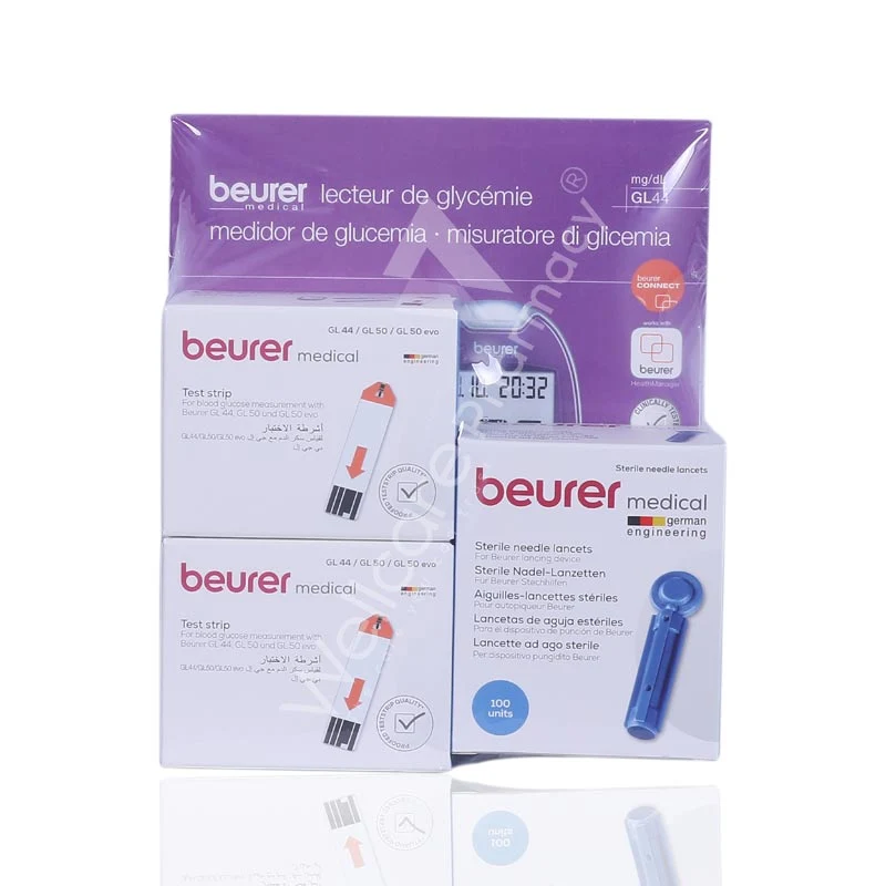 Beurer Gl44 Sugar Monitor & Gl 50 Strip 100'S And Lancet 100'S