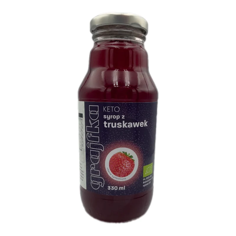 STRAWBERRY SYROP OHNE ZUCKERZUGABE KETO BIO 330 ml - GRAJFKA