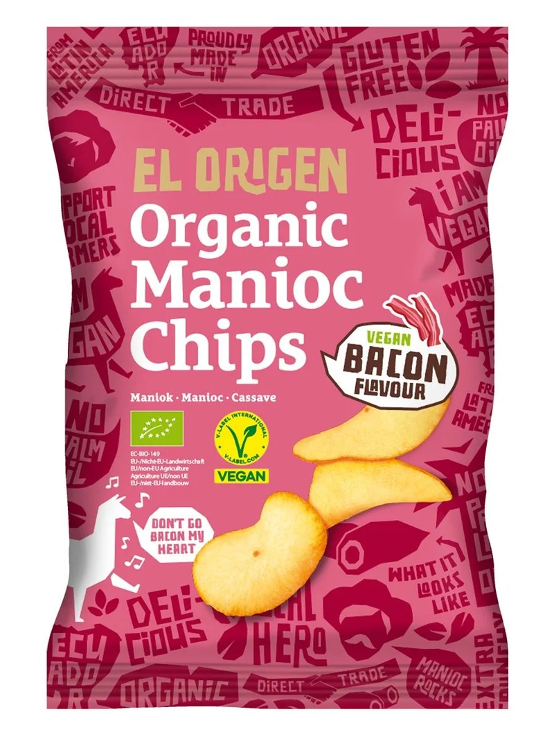Vegane, glutenfreie MANIOC CHIPS BIO mit BEQUE-Geschmack 60 g - EL ORIGEN