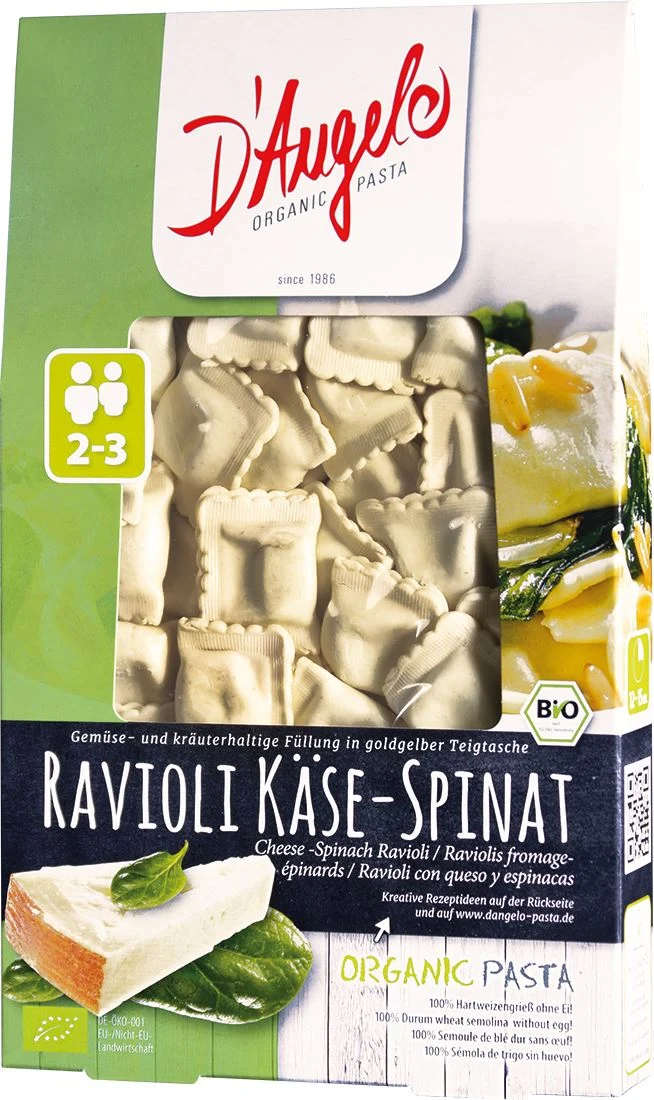 RAVIOLI MIT KÄSE UND SPRINAK BIO 250 g - D`ANGELO