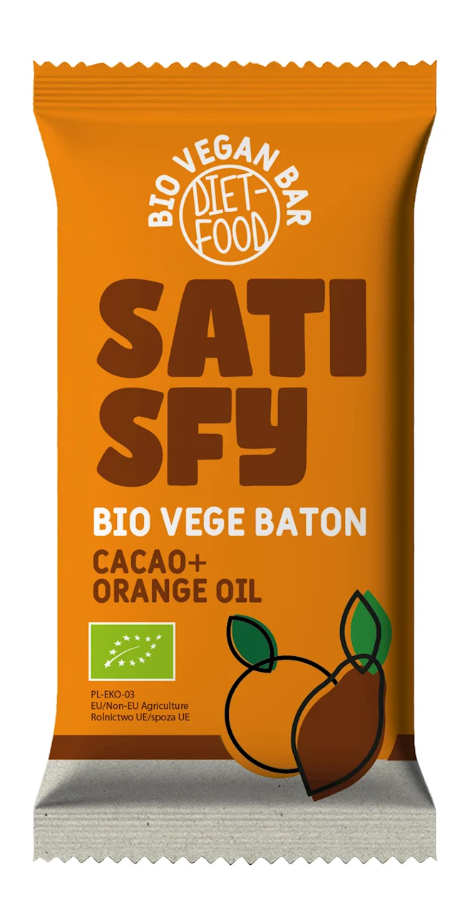 SATISFY KAKAO & ORANGENÖL BATON BIO 35 g - DIET-NAHRUNG