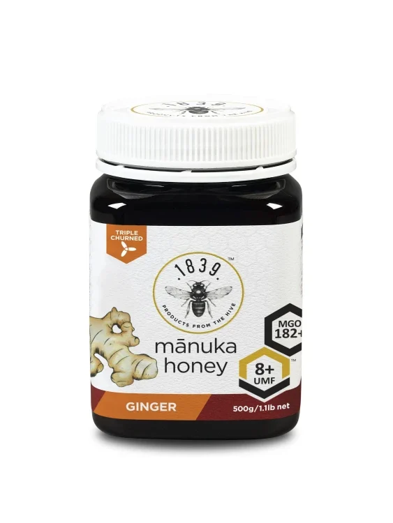 1839 Triple Churned Manuka Honey UMF 8+ Ginger 500g