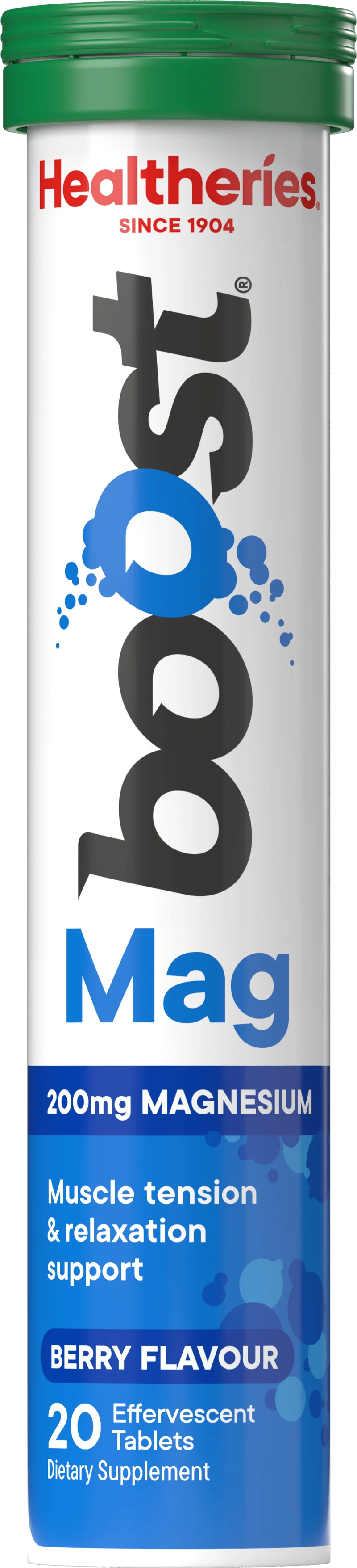 Healtheries Boost Effervescent Magnesium Berry 20s