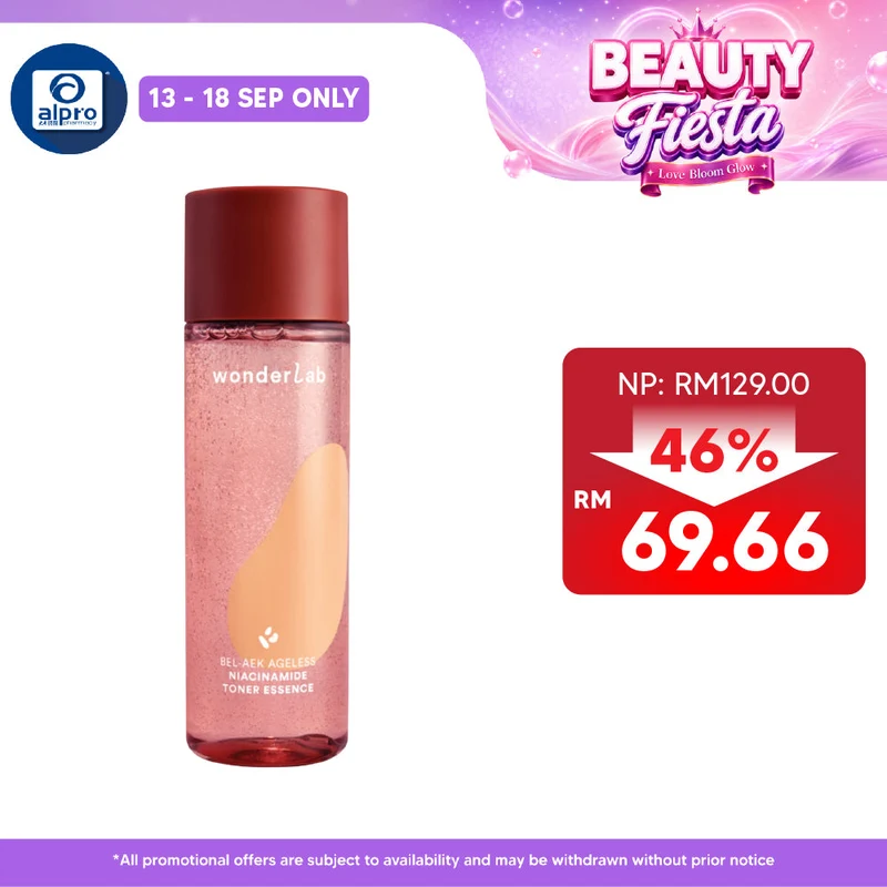WonderLab BEL-AEK Ageless Niacinamide Toner Essence 150mL | Boosts Skin Repair & Glowing Skin