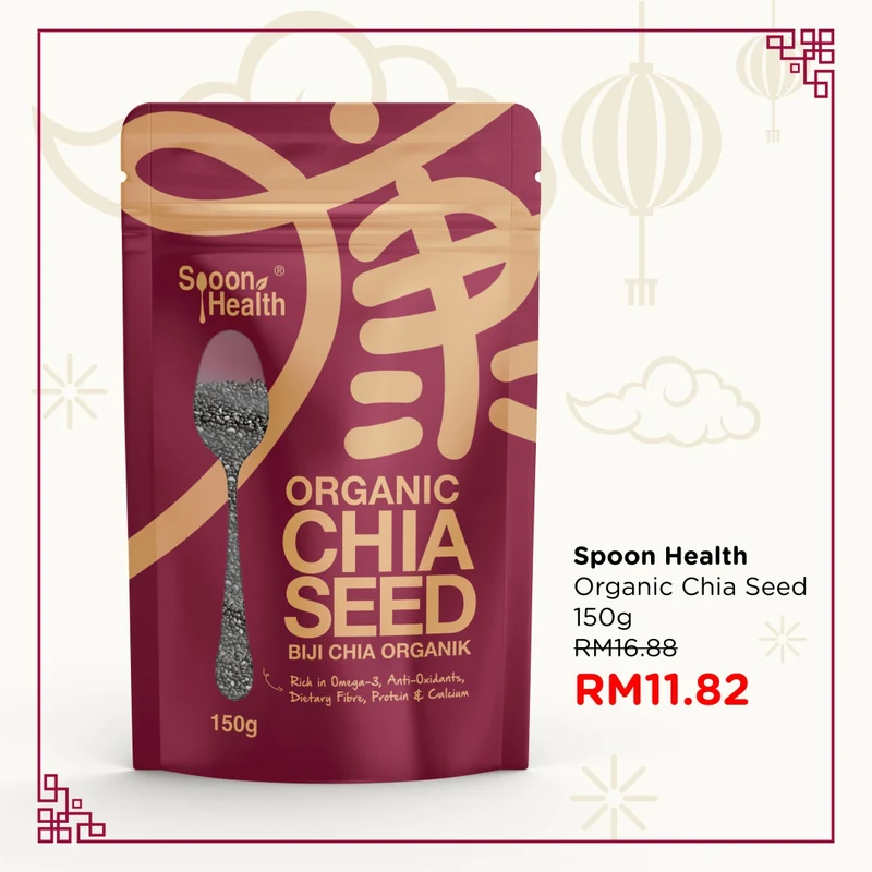 Spoon Health Organic Chia Seed Cny Packing 150g (Red) | Stay Energetic