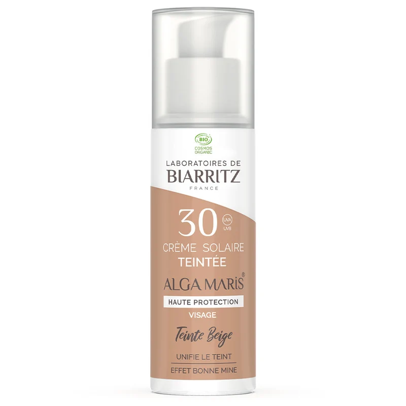 Tonande solkräm för ansiktet SPF30, Beige