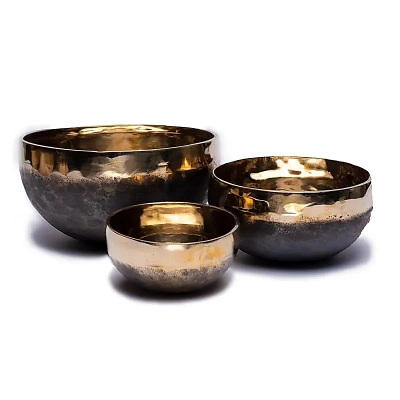 Ishana- klangskål svart/guld 10-11cm