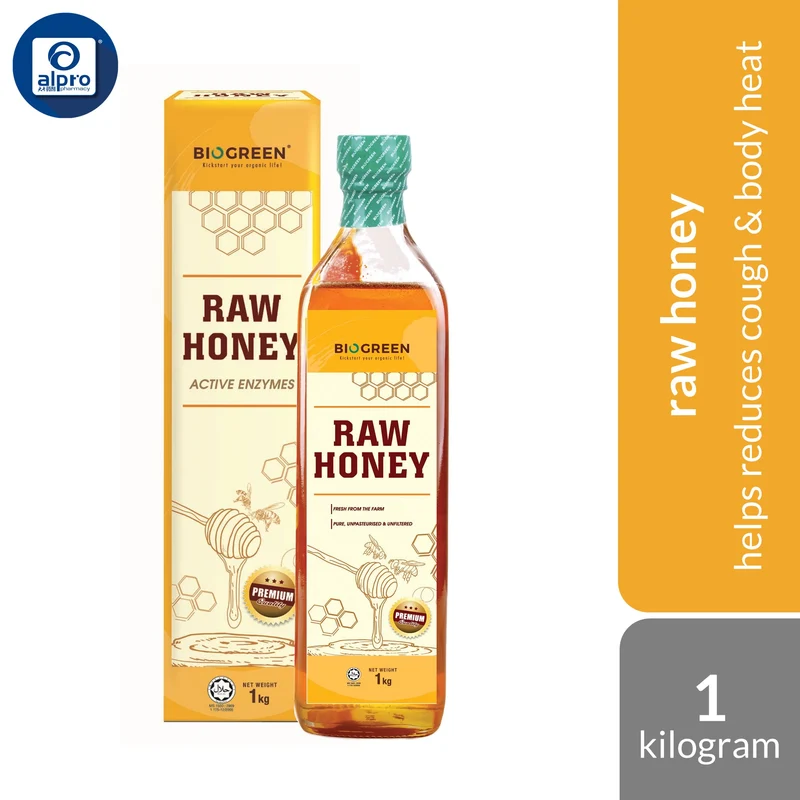 Biogreen Raw Honey 1kg | Helps Reduces Cough & Body Heat