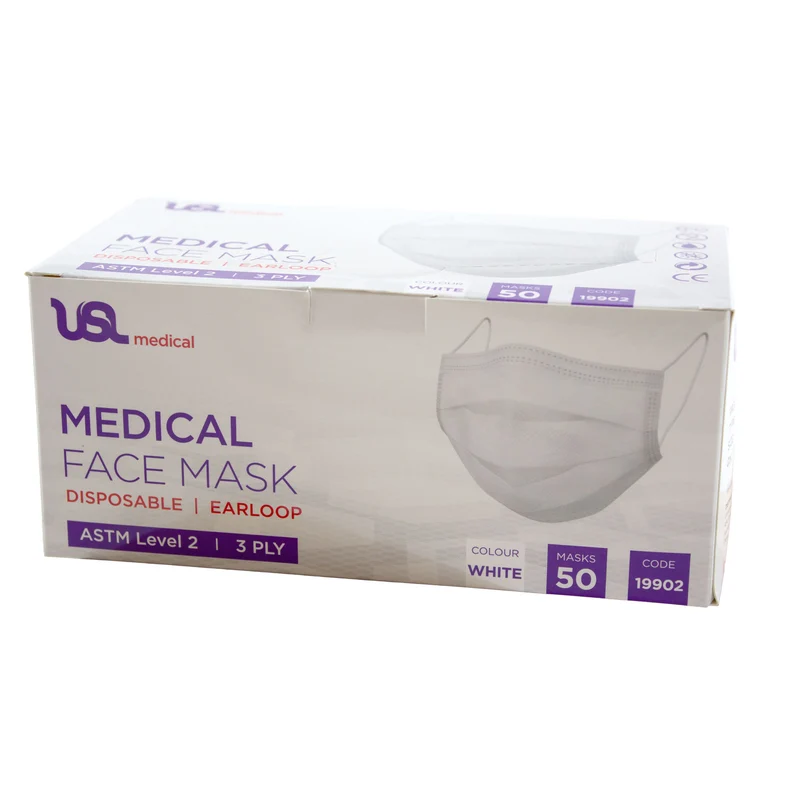 USL Medical Ear Loop Mask 3ply ASTM Level 2
