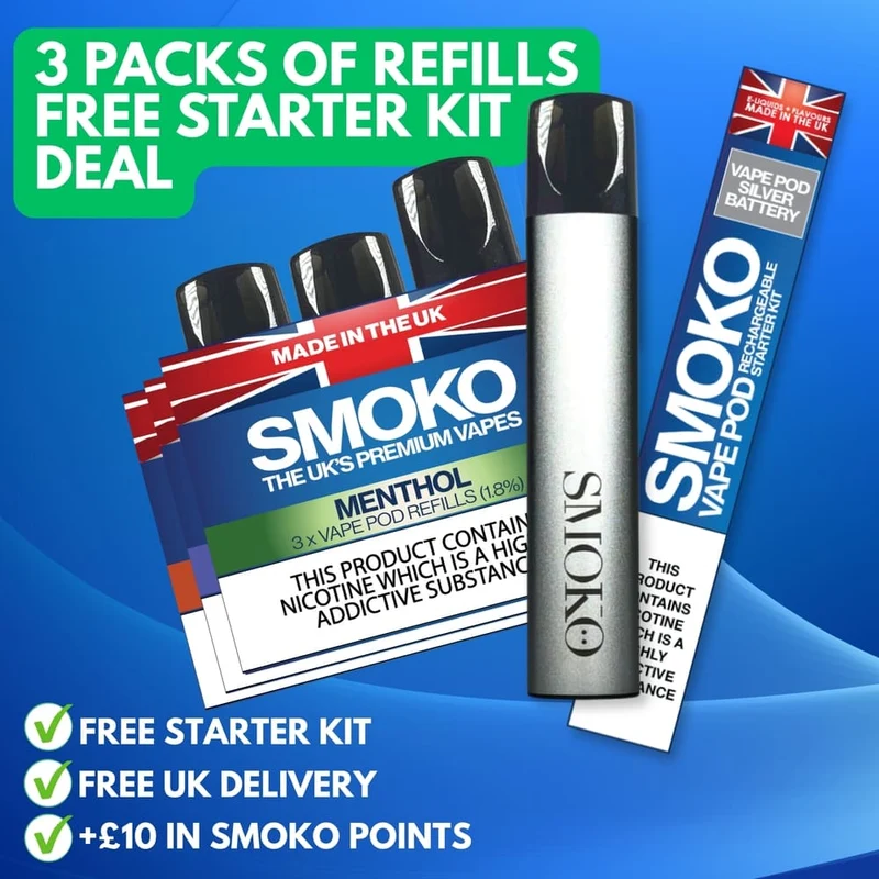 FREE VAPE POD DEAL + 3 PACK OF VAPE POD REFILLS - £29.99 (SAVE £12.97)