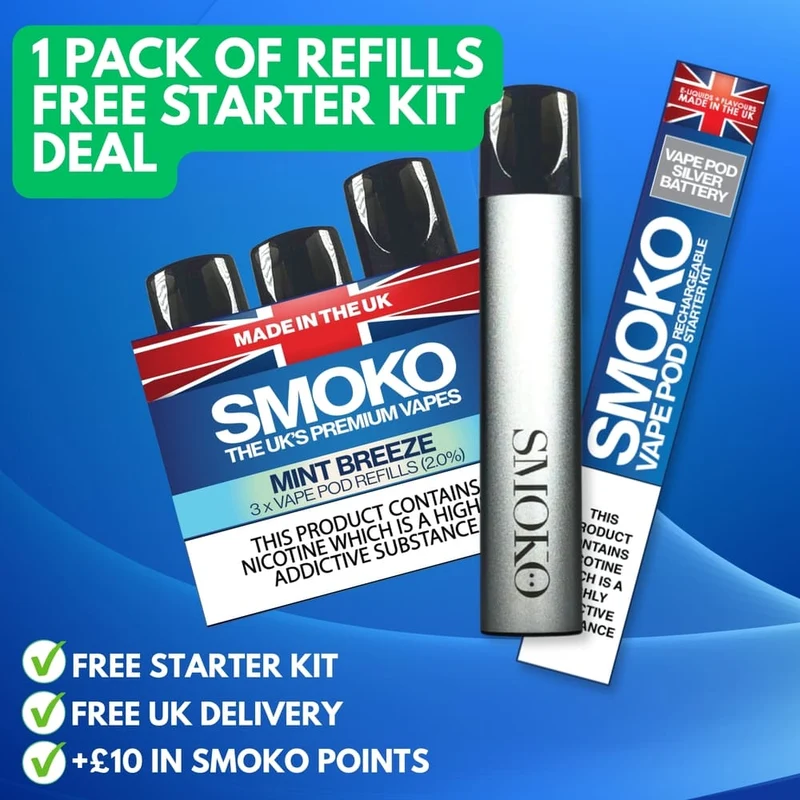 FREE VAPE POD DEAL + 1 PACK OF VAPE POD REFILLS - £9.99 (SAVE £10.99)