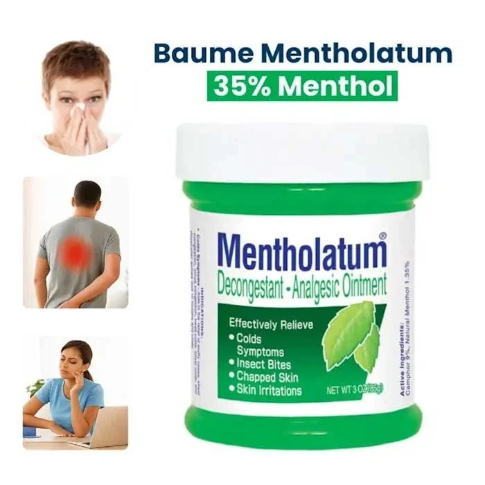 Baume Mentholatum 85g, Formule Extra Forte : 35% de Menthol Actif