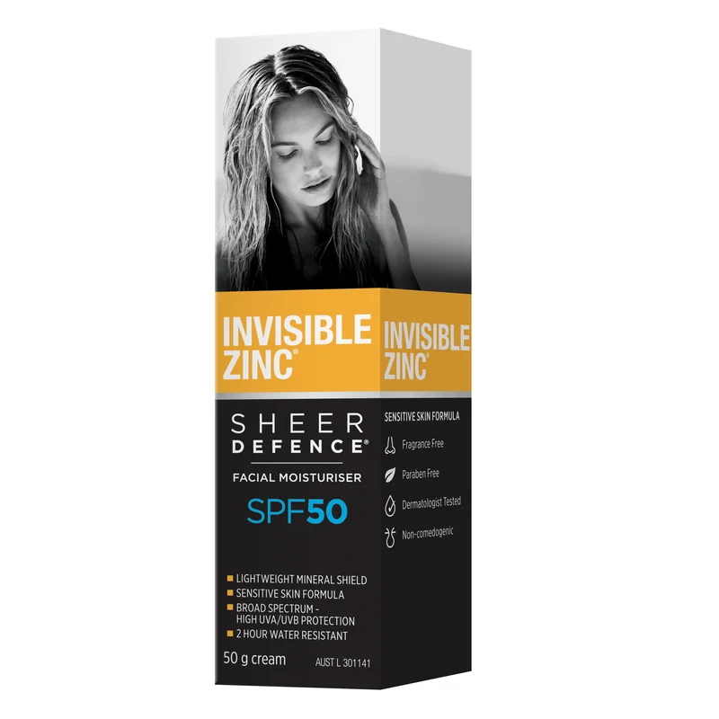 Invisible Zinc Sheer Defence Facial Moisturiser SPF 50 50 g