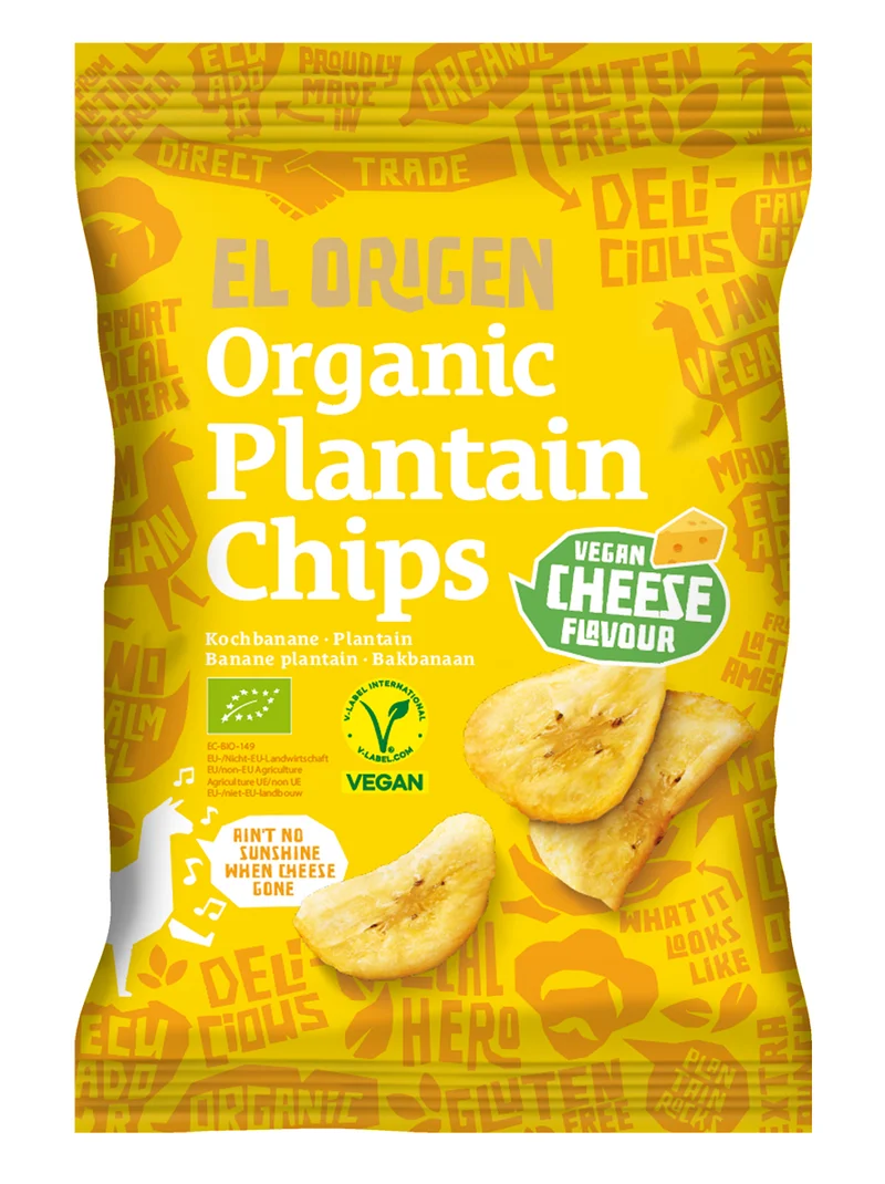Vegane, glutenfreie PLANTANA CHIPS BIO 80 g - EL ORIGEN