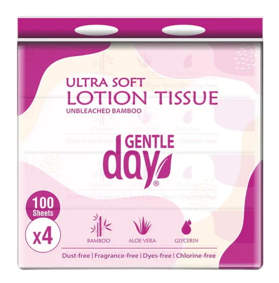 BAMBUS WIPES MIT ALOEN UND GLYCERIN (4 x 100 Stück) 400 Stück - GENTLE DAY