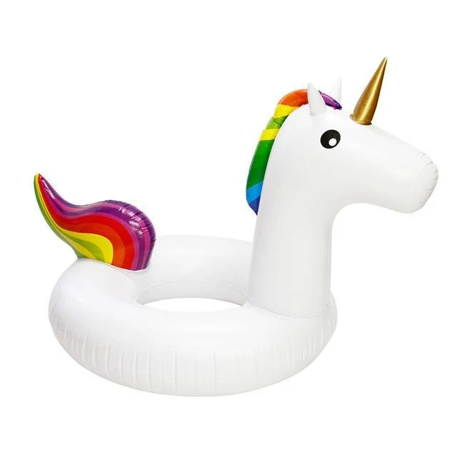Inflatable unicorn swimming ring